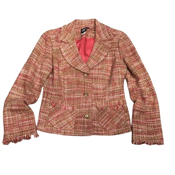 Vintage Sharon Young 2 pc Jacket & Shirt Set Silk‎ Lined Tweed Size 6 - Picture 5 of 12